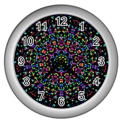 Fractal Texture Wall Clocks (silver) 