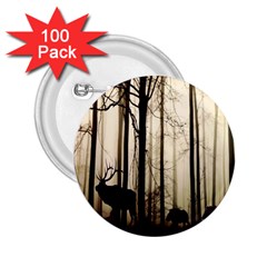 Forest Fog Hirsch Wild Boars 2 25  Buttons (100 Pack) 