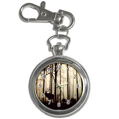 Forest Fog Hirsch Wild Boars Key Chain Watches by Nexatart