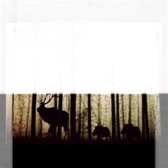 Forest Fog Hirsch Wild Boars Rectangular Jigsaw Puzzl by Nexatart