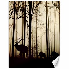 Forest Fog Hirsch Wild Boars Canvas 12  X 16  