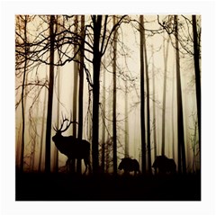 Forest Fog Hirsch Wild Boars Medium Glasses Cloth (2-side) by Nexatart