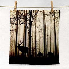 Forest Fog Hirsch Wild Boars Face Towel