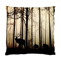 Forest Fog Hirsch Wild Boars Standard Cushion Case (one Side) by Nexatart