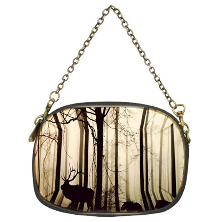 Forest Fog Hirsch Wild Boars Chain Purses (Two Sides) 