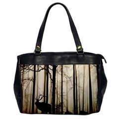 Forest Fog Hirsch Wild Boars Office Handbags by Nexatart