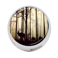 Forest Fog Hirsch Wild Boars 4-port Usb Hub (one Side) by Nexatart