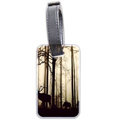 Forest Fog Hirsch Wild Boars Luggage Tags (two Sides)