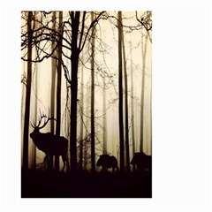 Forest Fog Hirsch Wild Boars Large Garden Flag (two Sides) by Nexatart