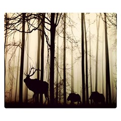 Forest Fog Hirsch Wild Boars Double Sided Flano Blanket (small) 