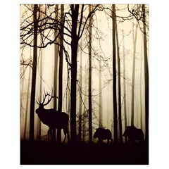 Forest Fog Hirsch Wild Boars Drawstring Bag (small) by Nexatart