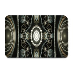 Fractal Beige Blue Abstract Plate Mats by Nexatart