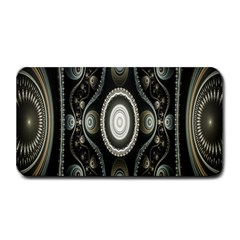 Fractal Beige Blue Abstract Medium Bar Mats