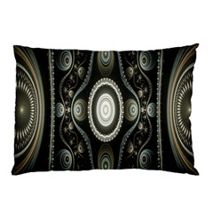 Fractal Beige Blue Abstract Pillow Case