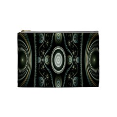 Fractal Beige Blue Abstract Cosmetic Bag (medium)  by Nexatart