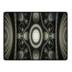 Fractal Beige Blue Abstract Fleece Blanket (small) by Nexatart