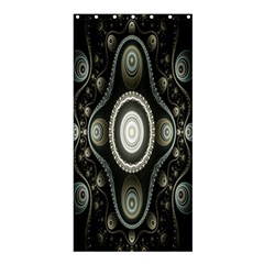 Fractal Beige Blue Abstract Shower Curtain 36  X 72  (stall)  by Nexatart