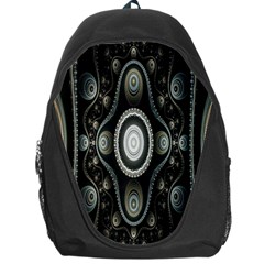 Fractal Beige Blue Abstract Backpack Bag