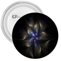 Fractal Blue Abstract Fractal Art 3  Buttons by Nexatart