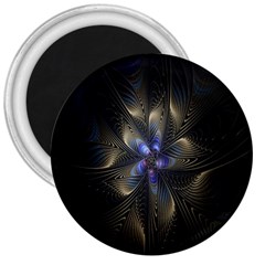 Fractal Blue Abstract Fractal Art 3  Magnets