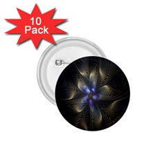 Fractal Blue Abstract Fractal Art 1 75  Buttons (10 Pack)