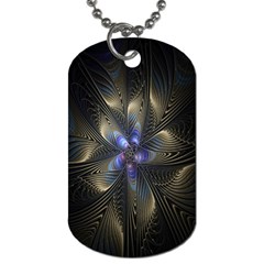 Fractal Blue Abstract Fractal Art Dog Tag (two Sides)