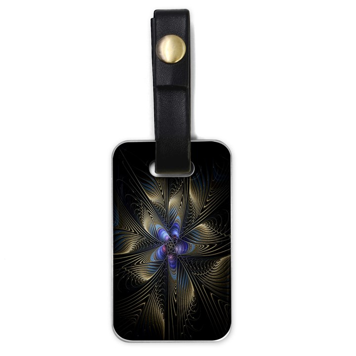 Fractal Blue Abstract Fractal Art Luggage Tags (One Side) 