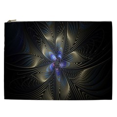 Fractal Blue Abstract Fractal Art Cosmetic Bag (xxl)  by Nexatart