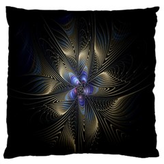 Fractal Blue Abstract Fractal Art Large Flano Cushion Case (one Side) by Nexatart