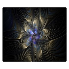 Fractal Blue Abstract Fractal Art Double Sided Flano Blanket (small) 