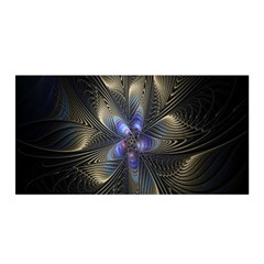 Fractal Blue Abstract Fractal Art Satin Wrap