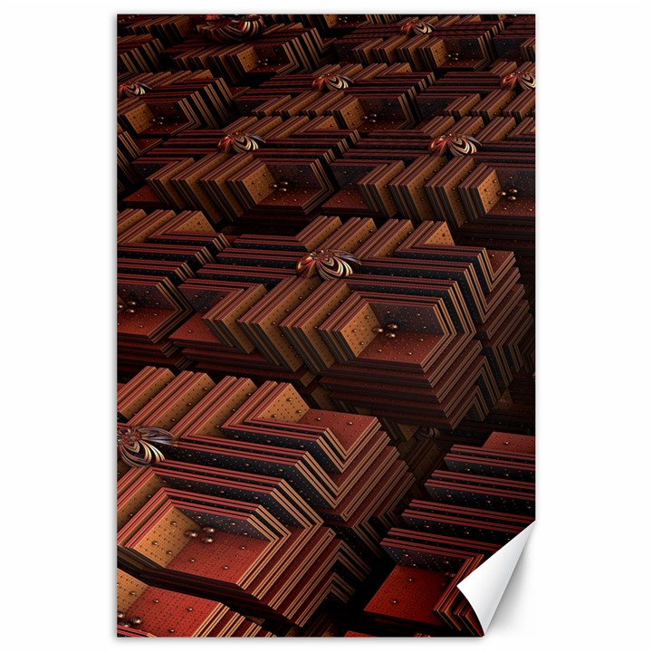 Fractal 3d Render Futuristic Canvas 24  x 36 