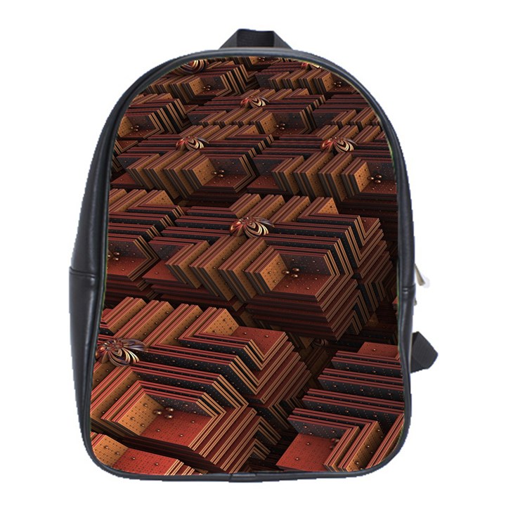 Fractal 3d Render Futuristic School Bags(Large) 