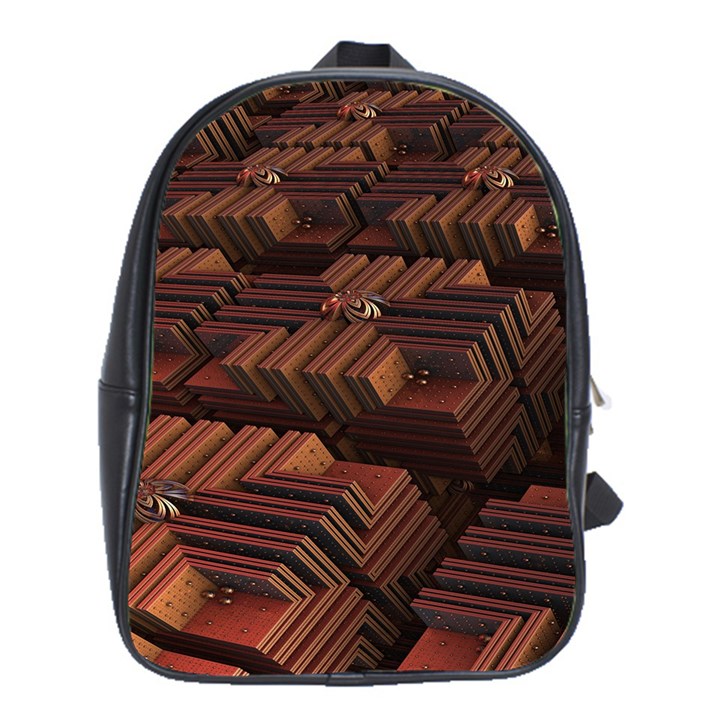 Fractal 3d Render Futuristic School Bags (XL) 