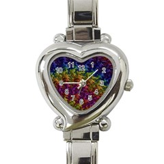 Fractal Art Design Colorful Heart Italian Charm Watch by Nexatart