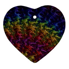 Fractal Art Design Colorful Heart Ornament (Two Sides)