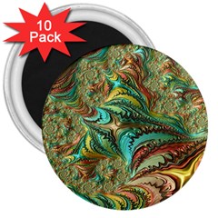 Fractal Artwork Pattern Digital 3  Magnets (10 Pack)  by Nexatart