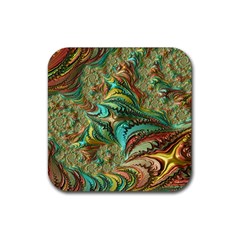 Fractal Artwork Pattern Digital Rubber Coaster (square)  by Nexatart