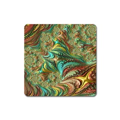 Fractal Artwork Pattern Digital Square Magnet