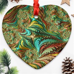 Fractal Artwork Pattern Digital Heart Ornament (two Sides) by Nexatart