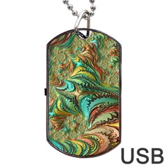 Fractal Artwork Pattern Digital Dog Tag Usb Flash (one Side)