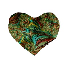 Fractal Artwork Pattern Digital Standard 16  Premium Heart Shape Cushions by Nexatart