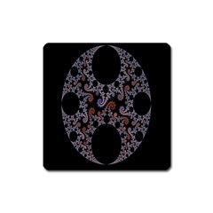 Fractal Complexity Geometric Square Magnet by Nexatart