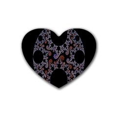 Fractal Complexity Geometric Rubber Coaster (heart)  by Nexatart