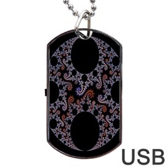 Fractal Complexity Geometric Dog Tag Usb Flash (one Side)