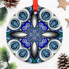 Fractal Cathedral Pattern Mosaic Ornament (round) by Nexatart