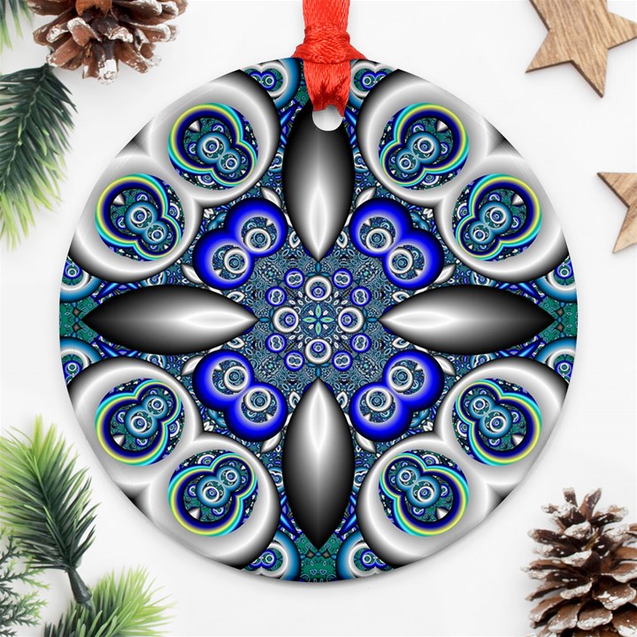 Fractal Cathedral Pattern Mosaic Ornament (Round)