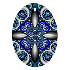 Fractal Cathedral Pattern Mosaic Ornament (oval) by Nexatart