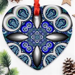 Fractal Cathedral Pattern Mosaic Ornament (heart) by Nexatart