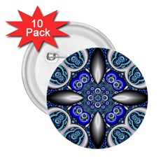 Fractal Cathedral Pattern Mosaic 2 25  Buttons (10 Pack) 